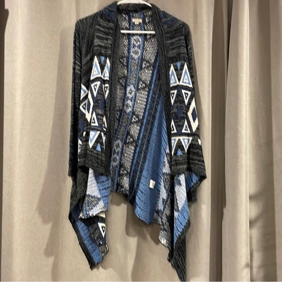 🌸Eye Shadow Cardigan Sweater Open Front Hi Lo Drape Knit size Small - Picture 7 of 7